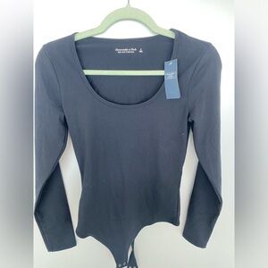 NWT black Abercrombie and Fitch AF super soft bodysuit S